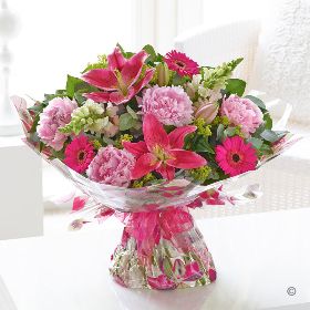 The Chic Cerise & Pink Summer Peonies Hand tied LARGE  H61652PS