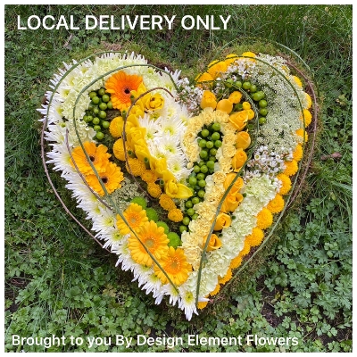 Luxury Clustered Yellow and Green Heart 