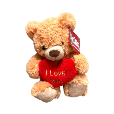 Small Brown Teddy with Red Heart with Hug me Size 20cm 