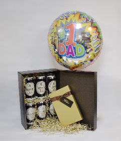 Father's Day Six Pack of Guinness Gift Set with 120g Chocolates and No1 Dad Balloon