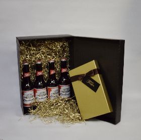 Father's Day Budweiser Four Pack Gift Box with 120g Chocolates