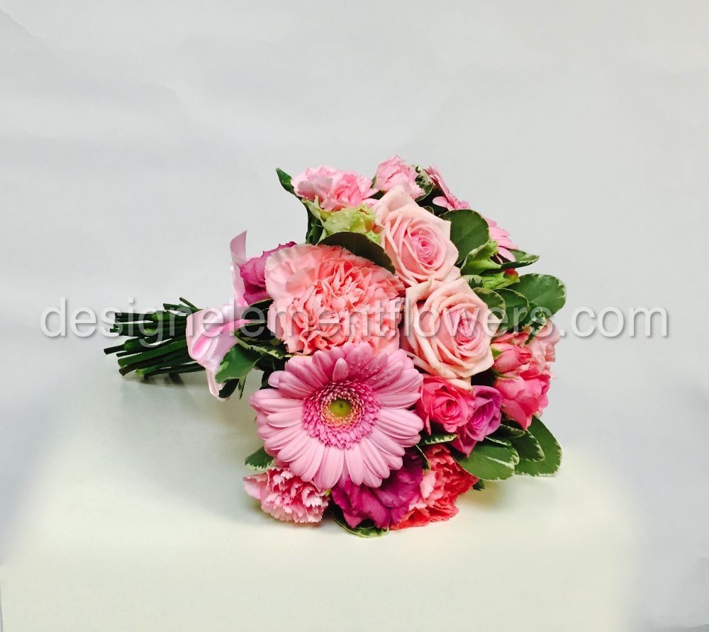 Bridesmaid hand-tied Bouquet of Mixed shades of pinks 