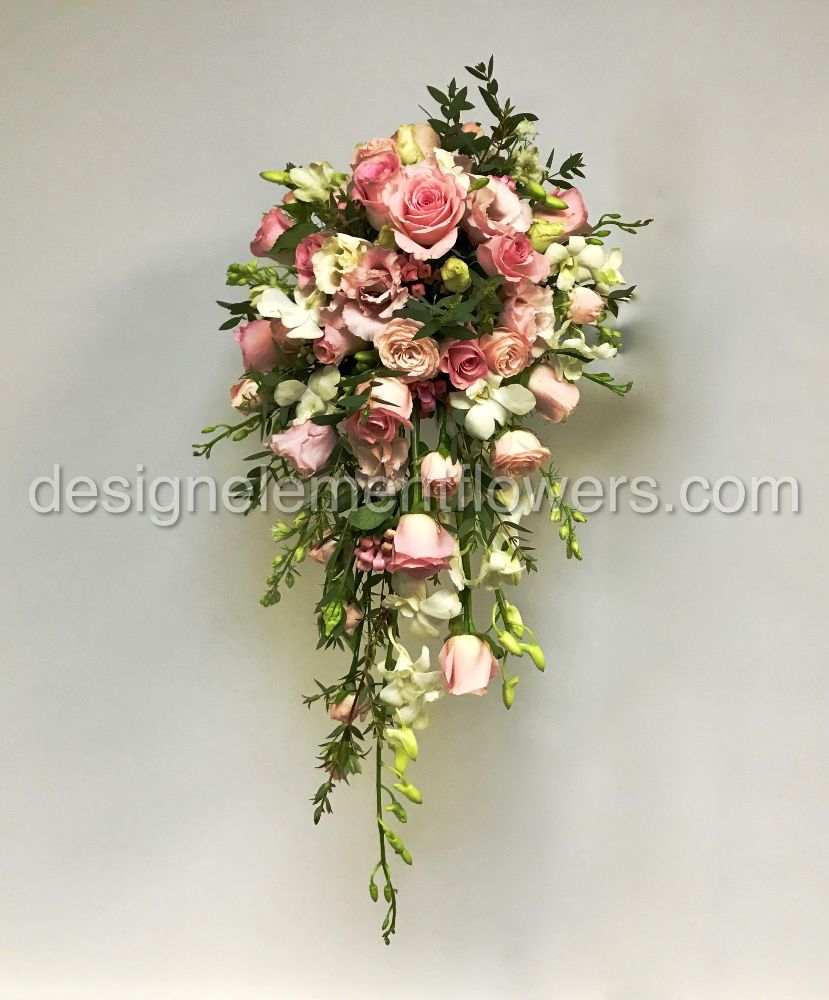Drop Shower Bouquet Pink and White 
