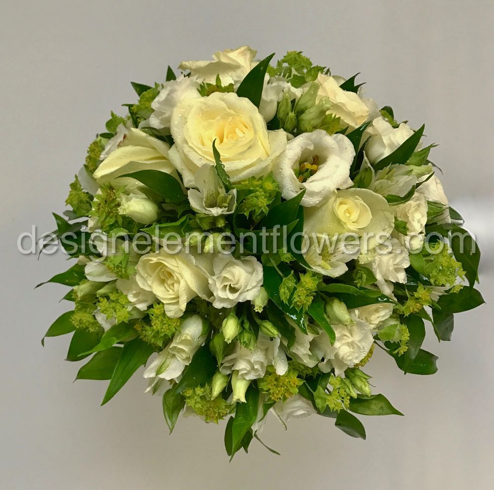 Brides Posy in Whites and Greens 
