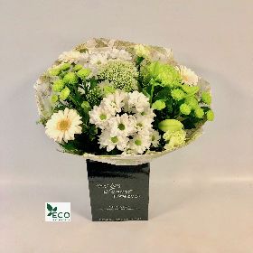 Tranquility White & Green Hand tied STANDARD