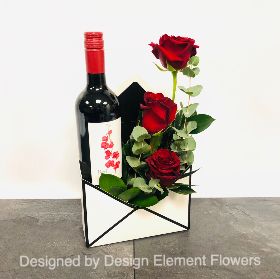 I Love You Message Arrangement with Red Wine  From £32