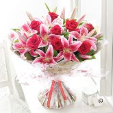 Valentines Rose & Lily Hand-tied