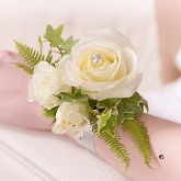 White Rose & Fern Wrist Corsage From £ 19.99