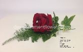 Grooms Buttonhole Made with Red naomi Rose and finshed with Diamante