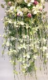 Close-up of Vintage Dendrobium and Rose Bridal Bouquet 