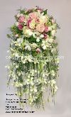 Vintage Dendrobum and Rose Modern Drop Shower bridal Bouquet 