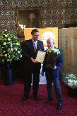 Graham Brady MP with Neil Whittaker and Honorary Fellow Award in the Jubilee Room Palace Westminster