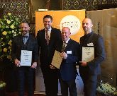 Simon Lycett,,Graham Brady MP,Neil Whittaker and David Ragg with Honorary Fellow Award  
