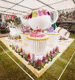 Finished design of Interflora's Time for Tea at Chelsea Flowers Show 2015 