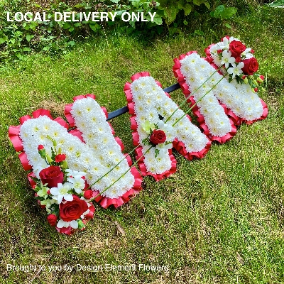 Nan Tribute Red and White ( Three Letters)