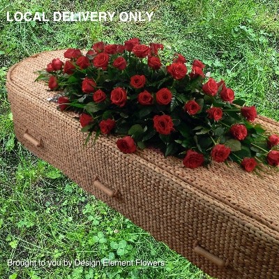 Spray of Red Rose Coffin Oasis Spray