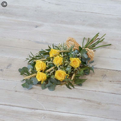 Simple Rose Sheaf Yellow Roses delivered in Manchester,Salford, Irlam areas