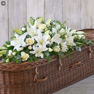 Lily & Rose Casket Spray White