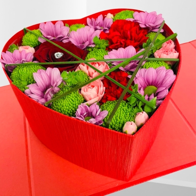 Valentines Alice Surprise Red Heart Hatbox delivered through Manchester, Irlam,Cadishead,Winton,Eccles, Salford  