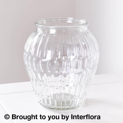 Clear Bevelled Glass Vase 