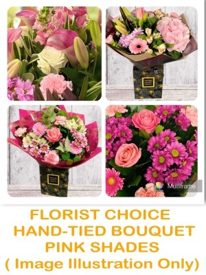 Shades of Pinks Florists Choice Hand-tied STANDARD 