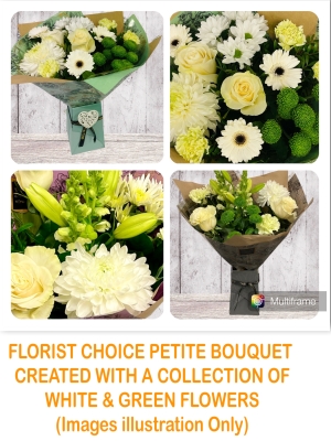 PETITE White & Greens Florist Choice Bouquet