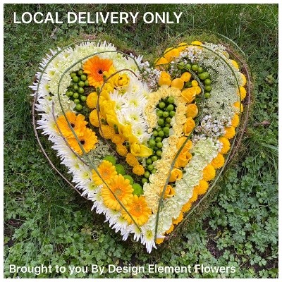 Luxury Clustered Yellow and Green Heart 