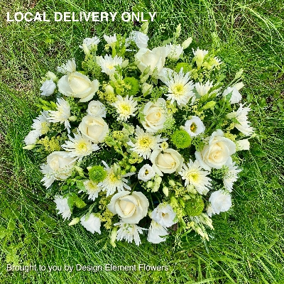 Luxury Elegant Green and White Funeral Posy 
