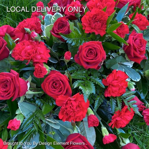 Red Rose , Red Carnation Coffin Spray 