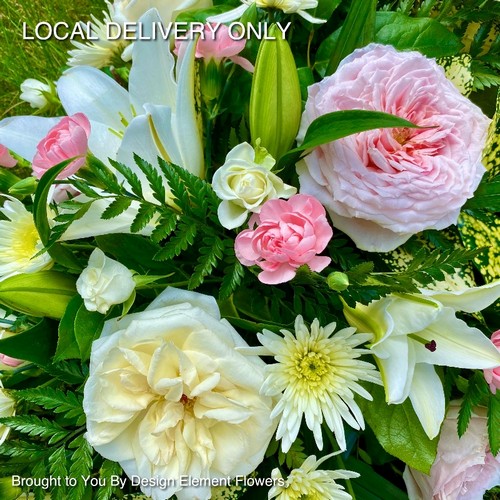 Pink and White Scented Rose Coffin Spray 