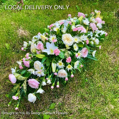Pink and White Scented Rose Coffin Spray 