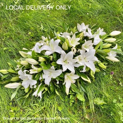 White Lily Casket Spray 