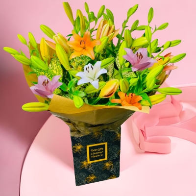 Mothers Day Mixed Asiatic Lily Hand-tied