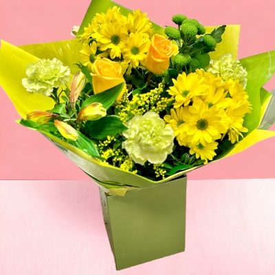 LOCAL Mothers Day Yellow and Lime Hand-tied    
