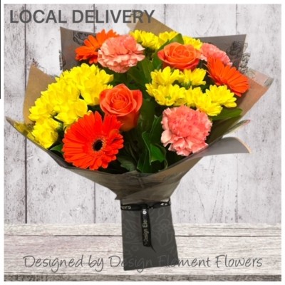 LOCAL Orange and Yellows PETTIE Hand-tied & Heart 