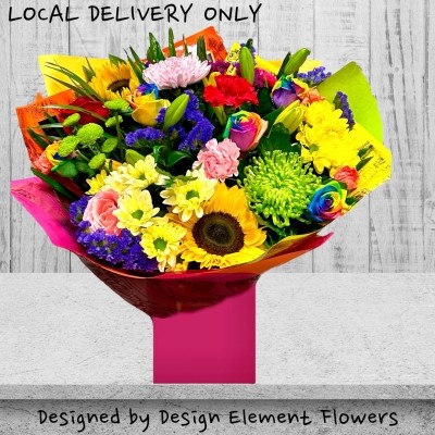 Summer Kaleidoscope Hand-tied Bouquet INCLUDES LILIES 