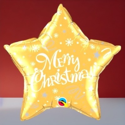Gold Merry Christmas Balloon 