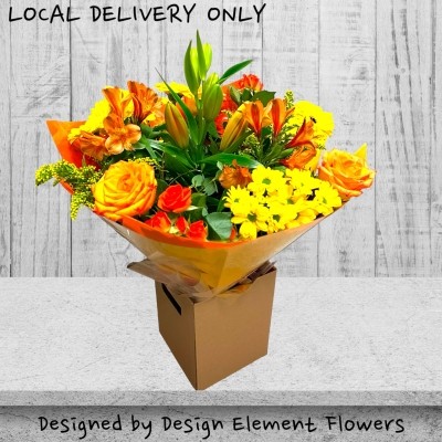 Summer Sunrise Burst Yellow & Orange Handtied