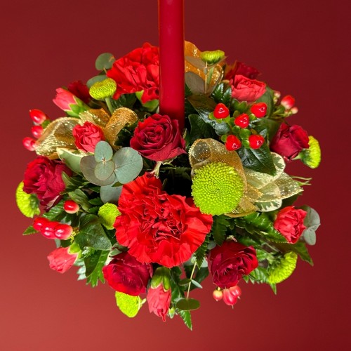 Christmas Table Arrangement with Candle 