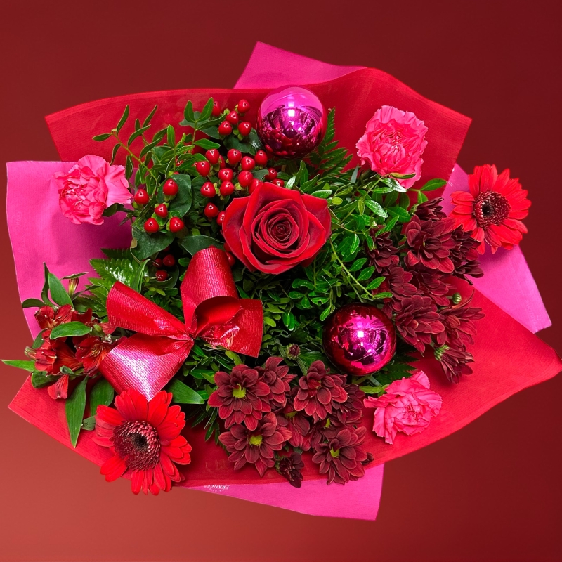 Christmas Cosy By The Fire Hand-tied Bouquet 