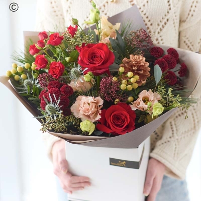 Interflora Festive Love and Joy Hnadtied Bouquet 