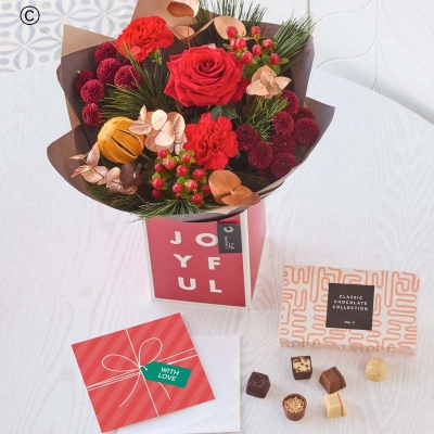 Interflora Festive PETITE Gift Box ,Chocolates and Card 