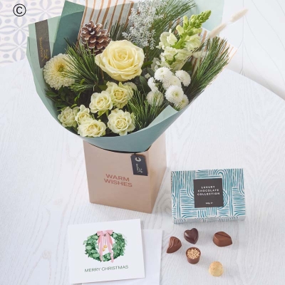 Interflora Winter PETITE Gift Box with Chocolates and Card 