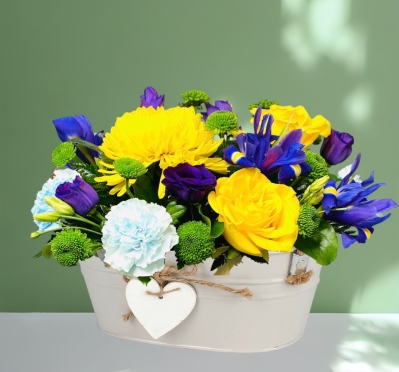 LOCAL Spring Arrangement in Zinc Container