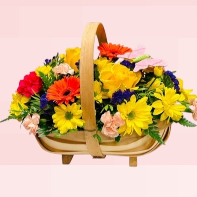 Mothers Day Vibrant Basket Arrangement
