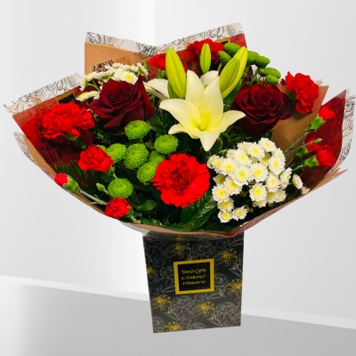 Valentines Red , White ,Green Hand-tied  