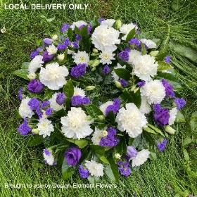 Classic Purple & White Loose  Wreath 