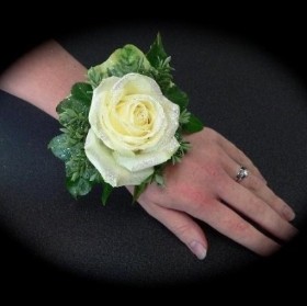 White Avalanche Rose & Iridescent Glitter hand delivered in Irlam , Cadishead , Manchester , Salford , peel Green , Eccles , Worsley , Urmston , Firswood , Sale , Lymm 