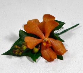 Orange Mokara Orchid Buttonhole