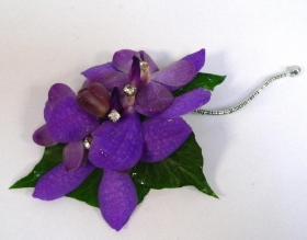 Purple Mokara Orchid and Diamantes